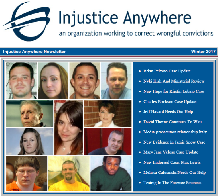 The 2017 Injustice Anywhere Newsletter is now online